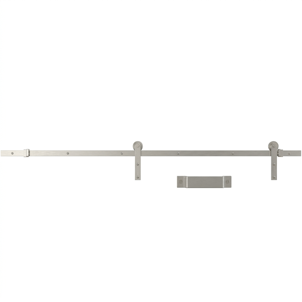 Satin Nickel barn track hardware kit