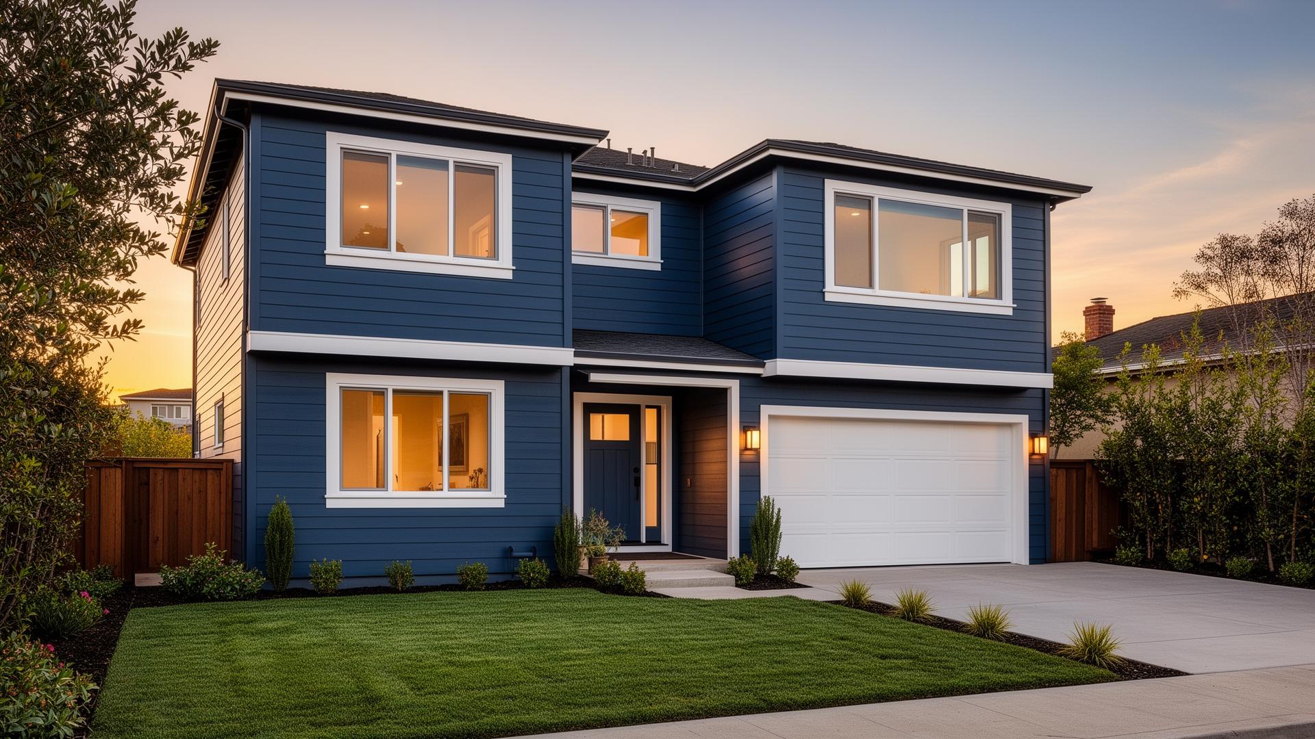 Bay Area home with replacement fiber cement siding installed by AMG Doors & Windows