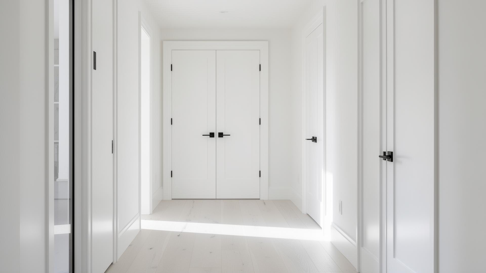 Shaker interior doors installed by AMG Doors & Windows in a Bay Area home