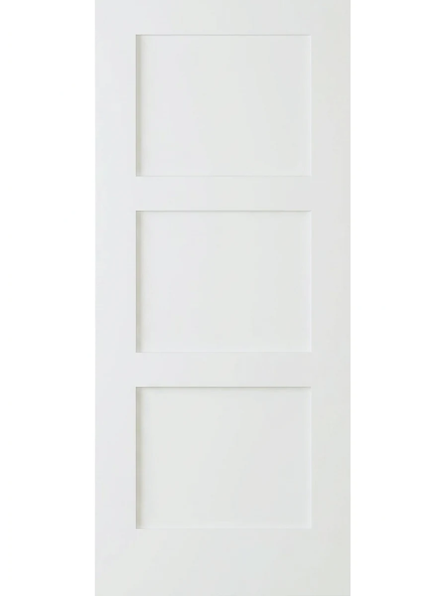 30 Flat Primed interior door — 3-Panel Flat Primed