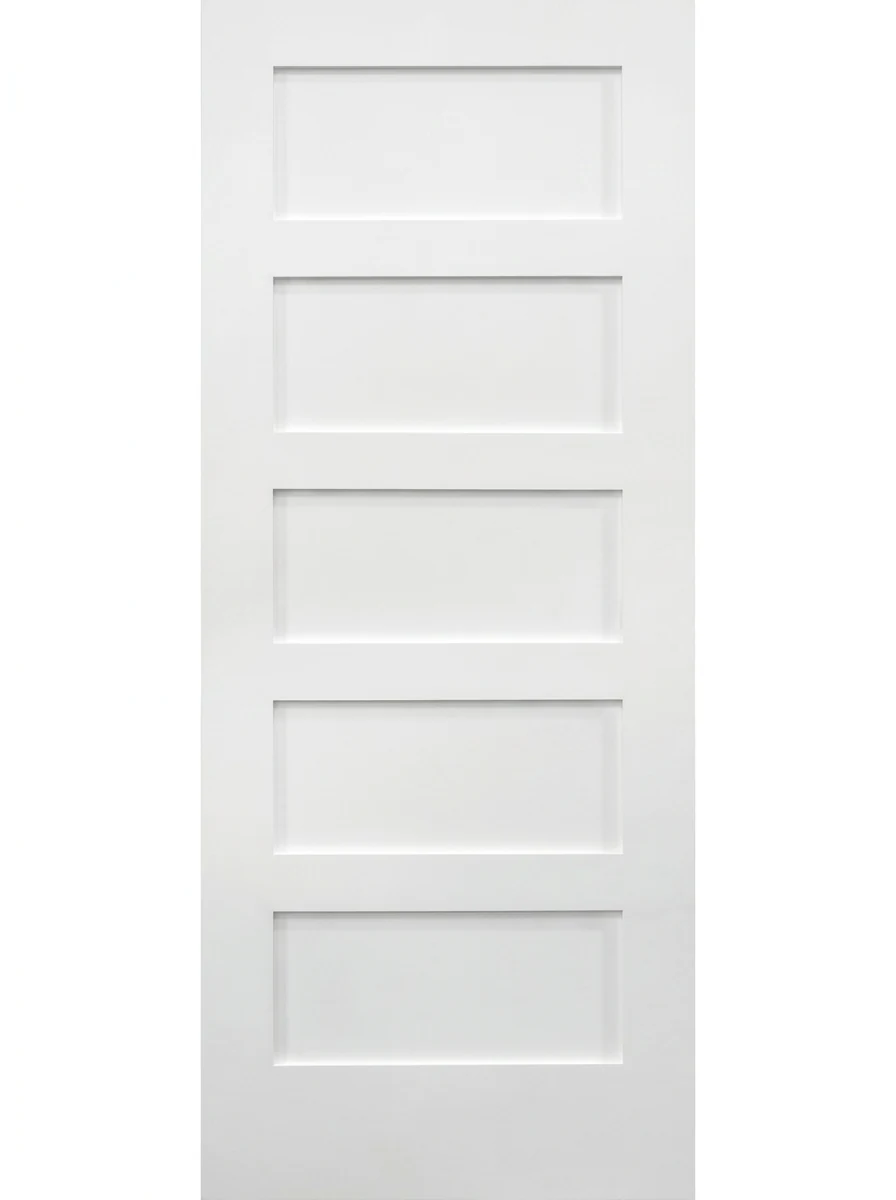 55 Flat Primed interior door — 5-Panel Flat Primed
