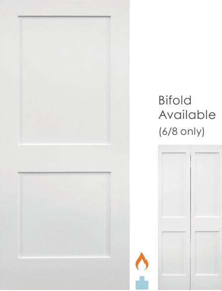 82 Flat Knotty Alder interior door — 2-Panel Flat Wood