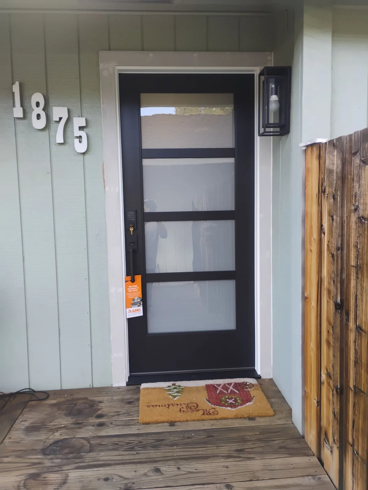 Concord modern Therma-Tru frosted glass front door replacement