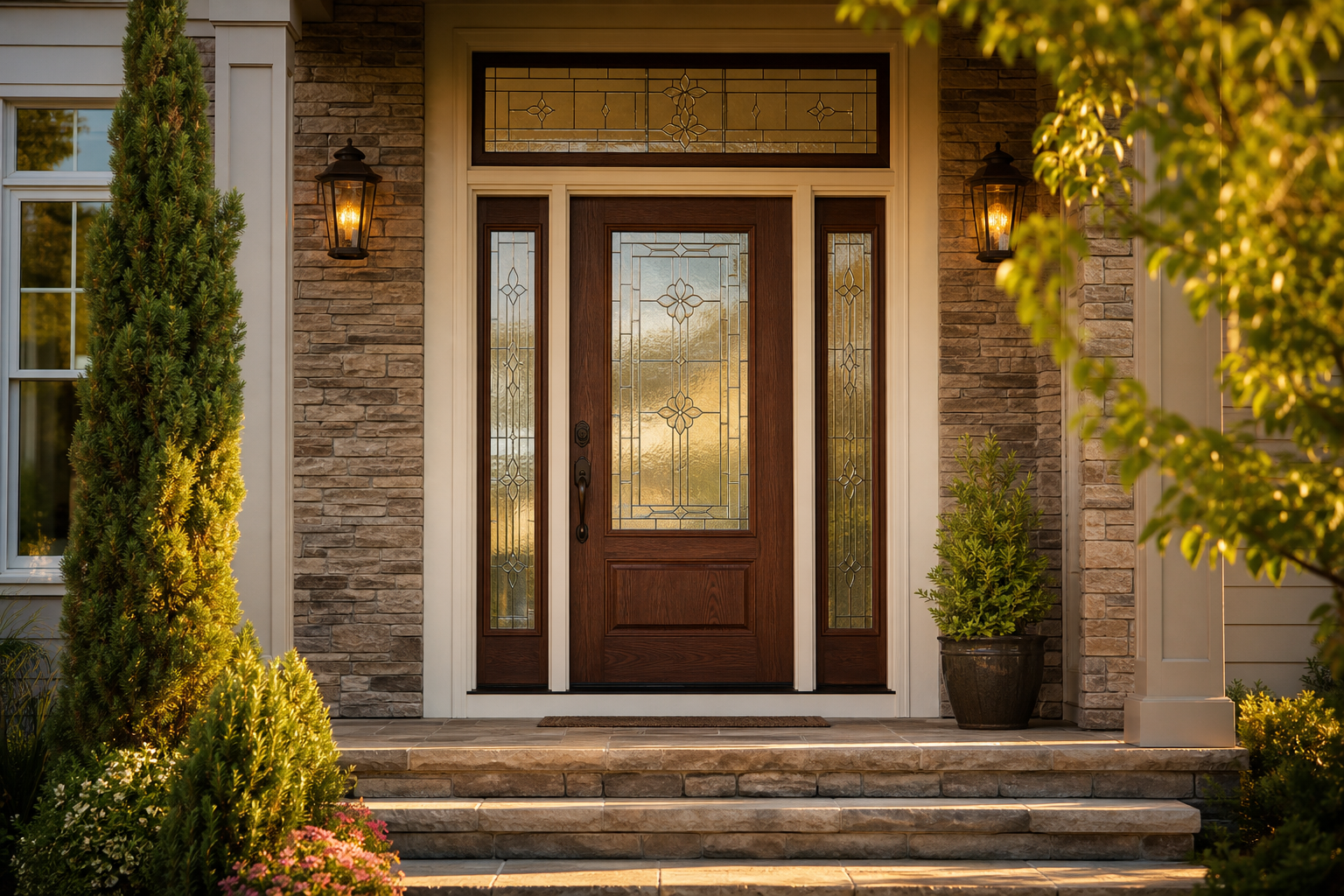 Therma-Tru front door installed by AMG Doors & Windows